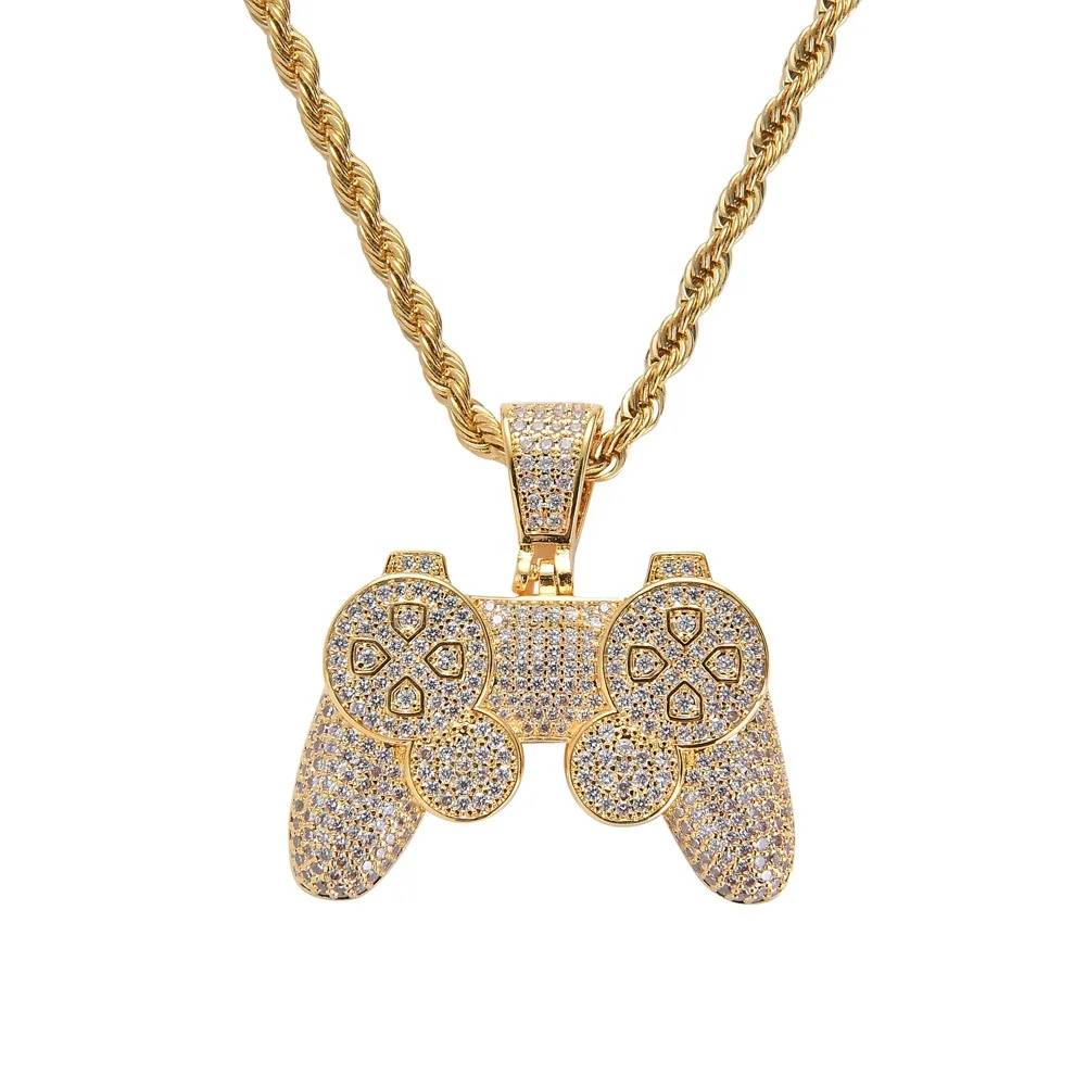 Hot Selling Men Brass Alloy Pendant Iced Out Cubic Zircon Necklace Hip Hop Gift Jewelry Bling Bling Gifts
