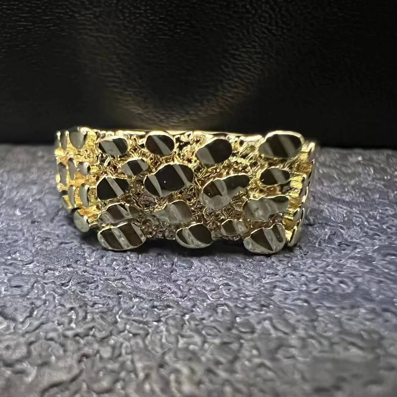 Factory Direct Sales Nugget Ring Custom Hip Hop Fine Jewelry for Men Women Father's Day Gift