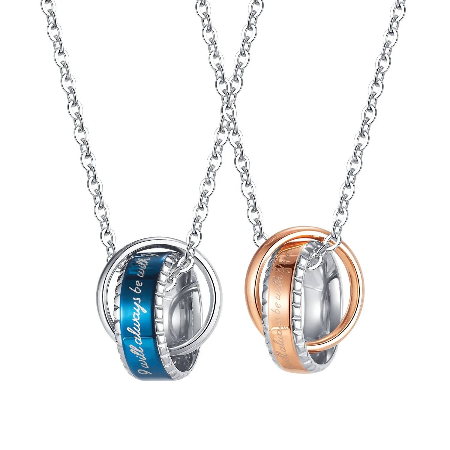 Customized Stainless Steel Necklace for Men and Women Trendy Gold Plated Zircon Stones Unisex Gift for Parties and Couples