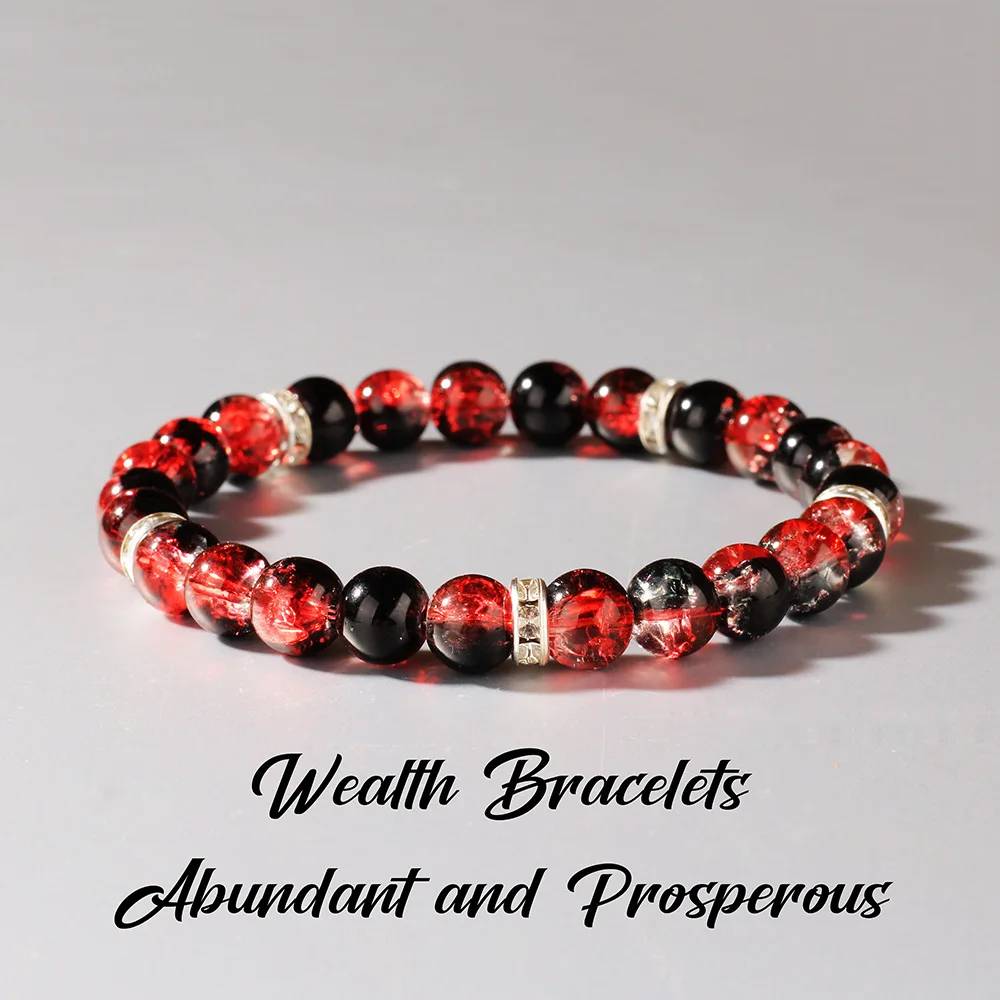 Wholesale Red Glass Bracelet Couple Handmade Crystal Stone Bracelet Women Fashion Bracelets Jewelry Gift