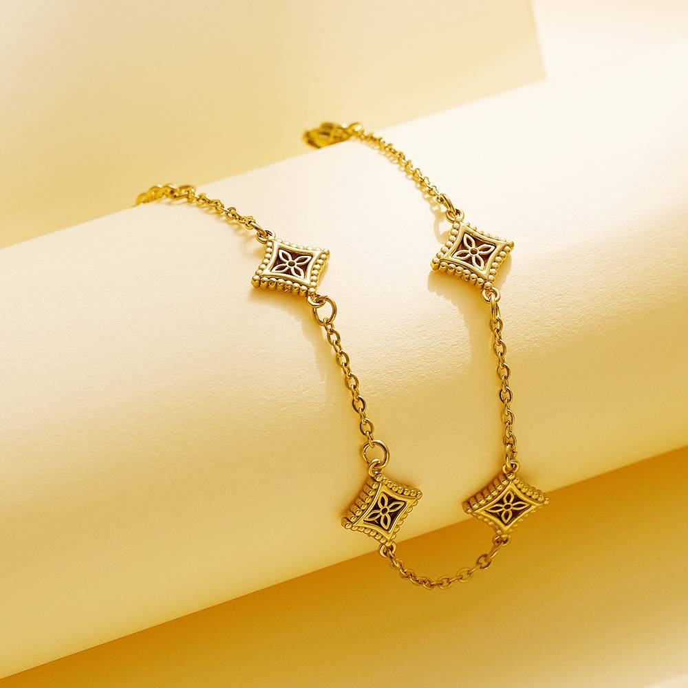 18k gold-plated women's stainless steel bracelet, snowflake Christmas gift, fashion jewelry