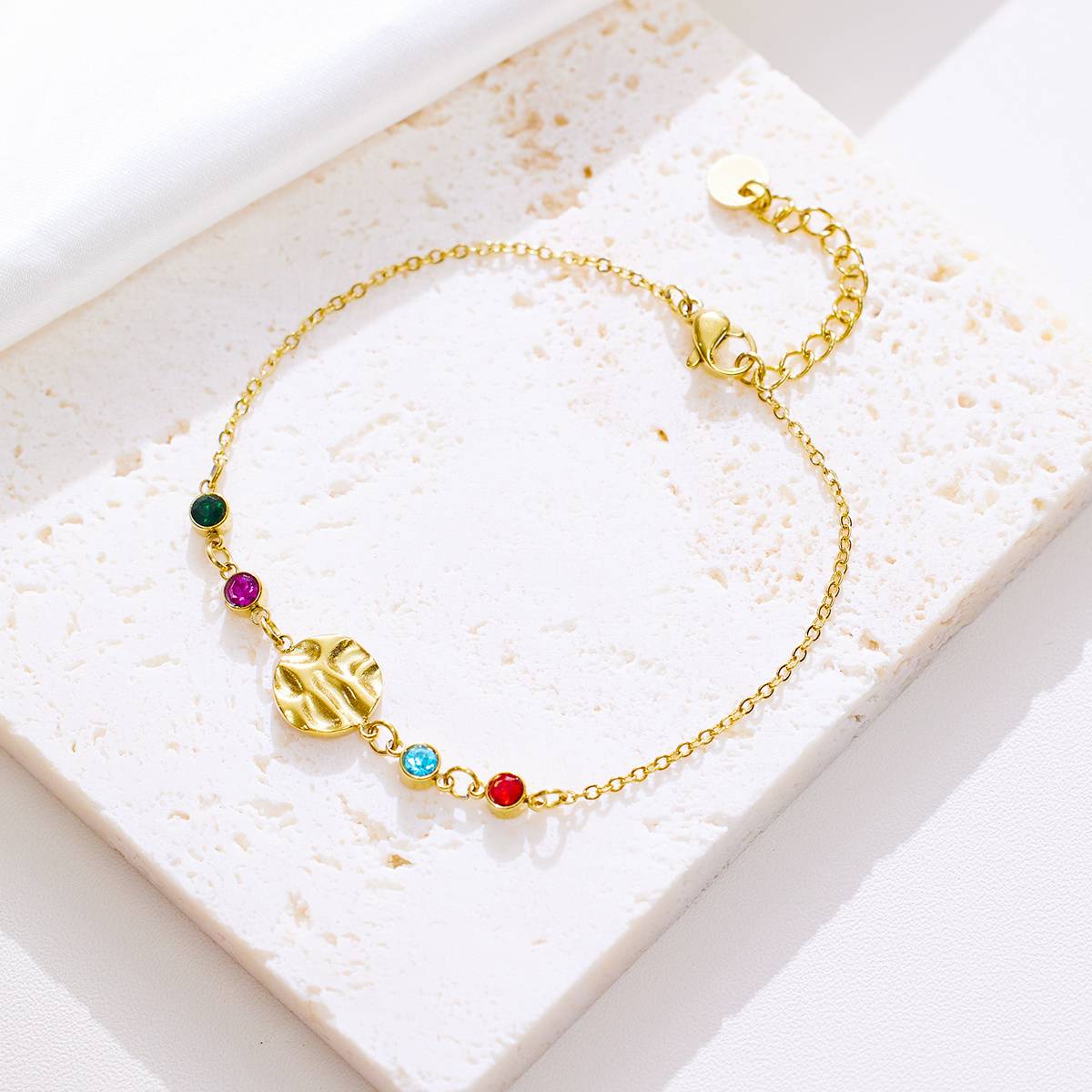 18k gold-plated stainless steel pendant, women's charm zircon custom fashion jewelry bracelet