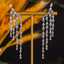 Multi Color 18k Gold Plated Copper Teardrop Zircon Dangle Earrings for Women thumbnail 3
