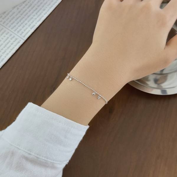 Lonceen 925 Silver 18K-Plated Teardrop Dangle Bracelet for Women