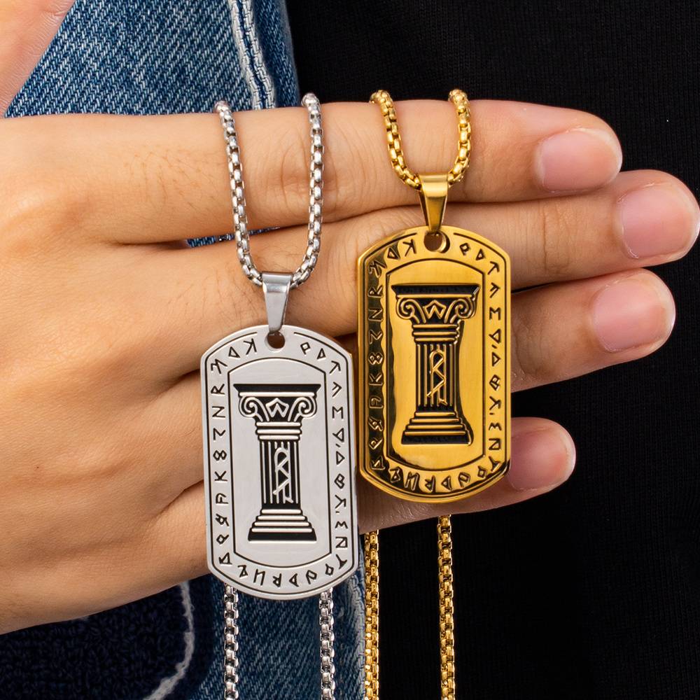 Customizable Stainless Steel Men's Necklace with 18K Gold PVD Coating