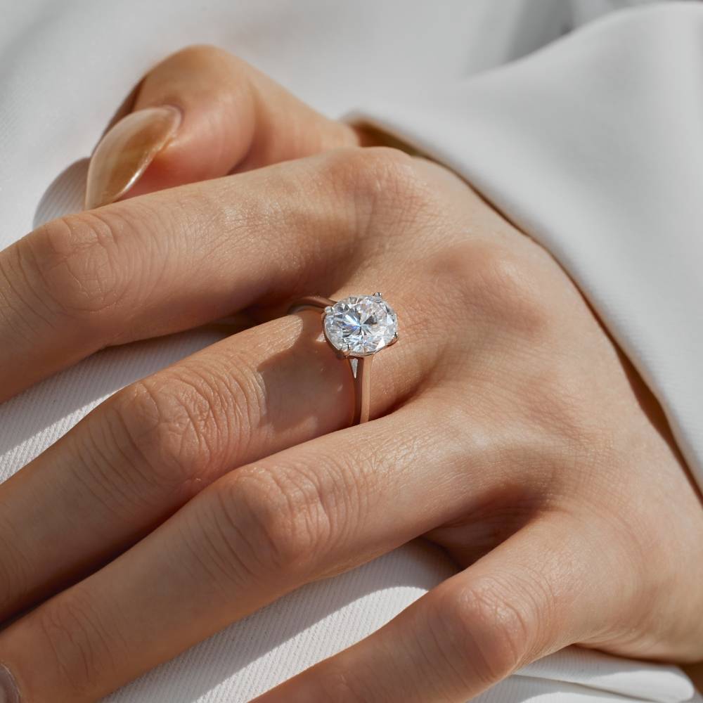 Lonceen 925 Sterling Silver Moissanite Solitaire Ring – Sparkle with Elegance