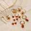 J&D Jewelry 18K Gold Stainless Steel Red Agate Natural Stone Pendant Necklace Rings Earrings Christmas Gift thumbnail 2