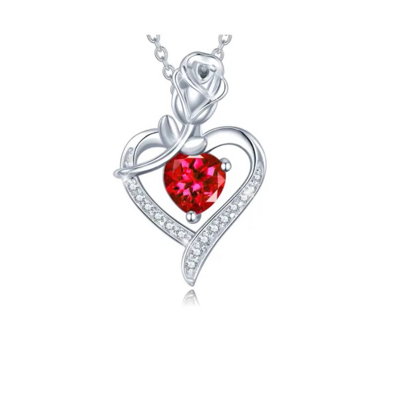 Rose Gold Heart Necklace for Valentine's Day