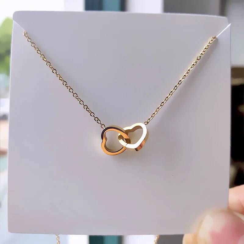18K Gold Stainless Steel Hollow Heart Necklace