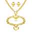 18K Gold Plated Stainless Steel Heart Necklace and Earrings Set thumbnail 1