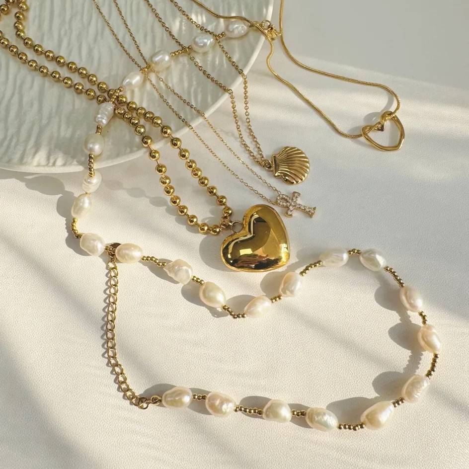 Custom 18K Gold Plated Stainless Steel Heart Necklace