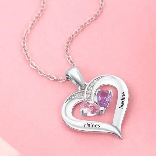 Custom 925 Sterling Silver Heart Necklace