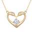Love Heart Couple Swans Valentine's Day Gift Prong Setting Zircon Gold Plated Pendant Necklace for Women thumbnail 1