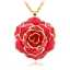 Gifts Woman's Gold Rose Necklace Wholesale for Christmas Valentine Gift thumbnail 2