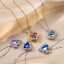 Colorful Ocean Romantic Heart Pendant Women's Gold Plated Stainless Steel Water-wave Chain Micro Inlaid Zircon Necklace thumbnail 1