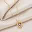 Colorful Ocean Romantic Heart Pendant Women's Gold Plated Stainless Steel Water-wave Chain Micro Inlaid Zircon Necklace thumbnail 2