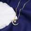 Customized Gold Silver Plated Zircon Crescent Star and Moon Valentines Necklace thumbnail 1