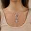 Luxury Valentine's Day Gift Necklace Jewelry Women Red Zirconium Lock and Key Stainless Steel Heart Shape Pendant Necklace thumbnail 2