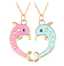 Colorful Enamel Rainbow Unicorn Butterfly Heart Best Friend Pendant for Women's Necklaces Valentines Gift Jewelry thumbnail 3