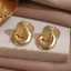 Valentine Girlfriend Gift Fashion Jewelry 18k Gold Plated Quality Brass Waterproof Vintage Puffy Heart Stud Earrings thumbnail 2