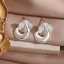 Valentine Girlfriend Gift Fashion Jewelry 18k Gold Plated Quality Brass Waterproof Vintage Puffy Heart Stud Earrings thumbnail 3