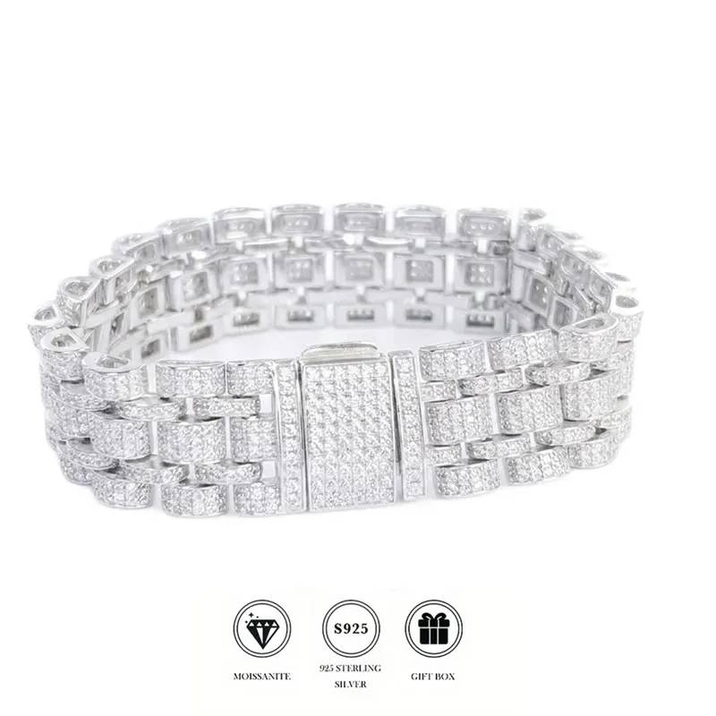 Iced Out Moissanite Watch Band Bracelet for Men