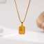Lonceen 18K Gold Plated Stainless Steel Star Square Pendant Necklace with Delicate Twisted Singapore Chain thumbnail 3