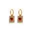 Lonceen 18K Gold PVD Plated Stainless Steel Square Drop Earrings with Heart Shaped Cubic Zirconia thumbnail 1