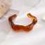 Vintage Wave Shape 18K Gold Plated Stainless Steel Bracelet with Irregular Bold Pendant for Women thumbnail 2