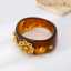 Lonceen Custom Vintage Floral Wide Resin Bangle - 18K Gold Plated Women's Fashion Wristwear thumbnail 1