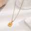 Lonceen 18K Gold Plated Stainless Steel Star Square Pendant Necklace with Delicate Twisted Singapore Chain thumbnail 2