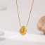 Elegant 18K Gold Plated Stainless Steel Teardrop Pendant Necklace with Twisted Singapore Chain for Women's Party Jewelry thumbnail 1