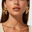 European American Trendy Exaggerated Flower Stud Earrings - Stainless Steel 18K Gold Plated Tarnish Resistant thumbnail 3