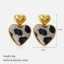 Lonceen Luxury 18K Gold Plated Stainless Steel Leopard Print Heart Earrings for Women Wholesale thumbnail 2