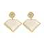 Unique Vintage Enamel Diamond Shaped Drop Earrings for Women - 18K Gold Plated Stainless Steel thumbnail 1