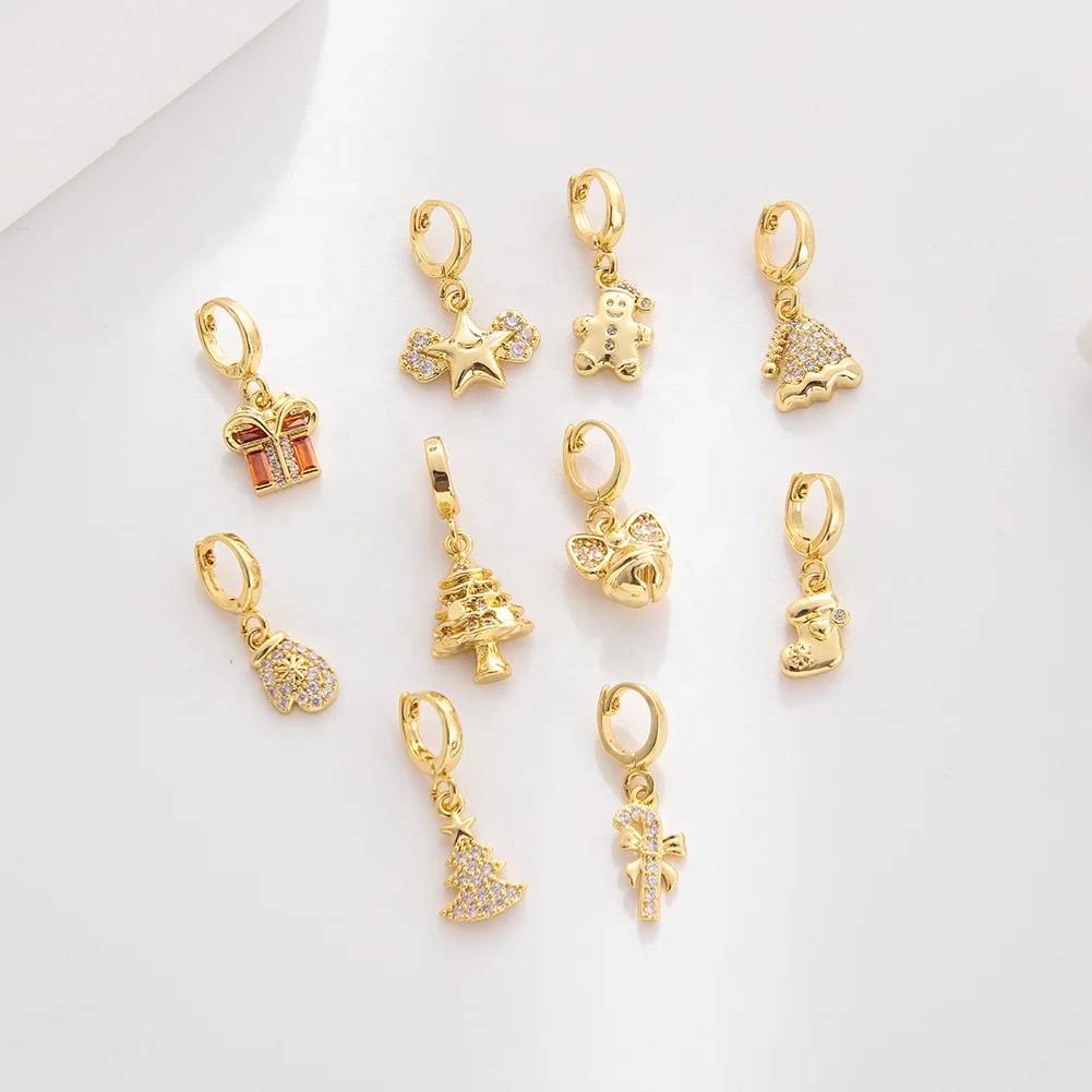 Liontin Perhiasan Natal Berlapis Emas 18K