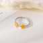 Lonceen Two Tone Star Open Ring 18K PVD Plated 316L Stainless Steel Waterproof Adjustable Finger Ring for Women thumbnail 3