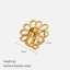 Lonceen Luxury 18K PVD Gold Plated 316L Stainless Steel Flower Garland Ring Tarnish Free Wholesale thumbnail 3