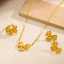 2026 Fashion Waterproof 18K Gold Plated Stainless Steel Elegant Bow Necklace and Earrings Set for Women thumbnail 1