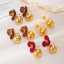 Lonceen Jewelry Elegant 18K Gold Plated Stainless Steel Resin Flower Ball Stud Earrings for Women thumbnail 2
