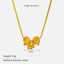 2026 Fashion Waterproof 18K Gold Plated Stainless Steel Elegant Bow Necklace and Earrings Set for Women thumbnail 3
