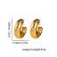 Pendientes de aro minimalistas para mujer, de acero inoxidable chapado en oro PVD de 18 quilates y resistentes al deslustre - Venta al por mayor thumbnail 3