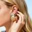 Pendientes cuadrados de estilo vintage con piedras preciosas - Acero inoxidable chapado en oro de 18 quilates thumbnail 3