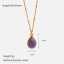 Collar con colgante de gota de agua de piedra natural vintage 2026 para mujer thumbnail 2