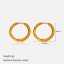 Lonceen 18K Gold Plated Hammered Huggie Hoop Earrings for Women - Hypoallergenic Stainless Steel thumbnail 2