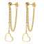 Pendientes colgantes con borla y cadena en forma de corazón de acero inoxidable chapado en oro de 18 quilates de Lonceen Jewelry para mujer. thumbnail 1