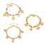 Conjunto de pulsera y cadena con colgante de corazón y lazo de acero inoxidable chapado en oro de 18 quilates de alta calidad. thumbnail 1