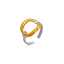 Lonceen Wholesale Tarnish-Free Two-Tone Hollow Oval Adjustable Open Ring Stainless Steel 18K Gold Plated thumbnail 1