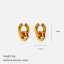 Pendientes de aro clásicos de acero inoxidable chapados en oro de 18 quilates con circonitas para mujer. thumbnail 3