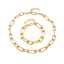 Lonceen Jewelry Premium Handmade Anti-Tarnish Gold-Plated Stainless Steel Thick Paperclip Chain Necklace and Bracelet Set thumbnail 1